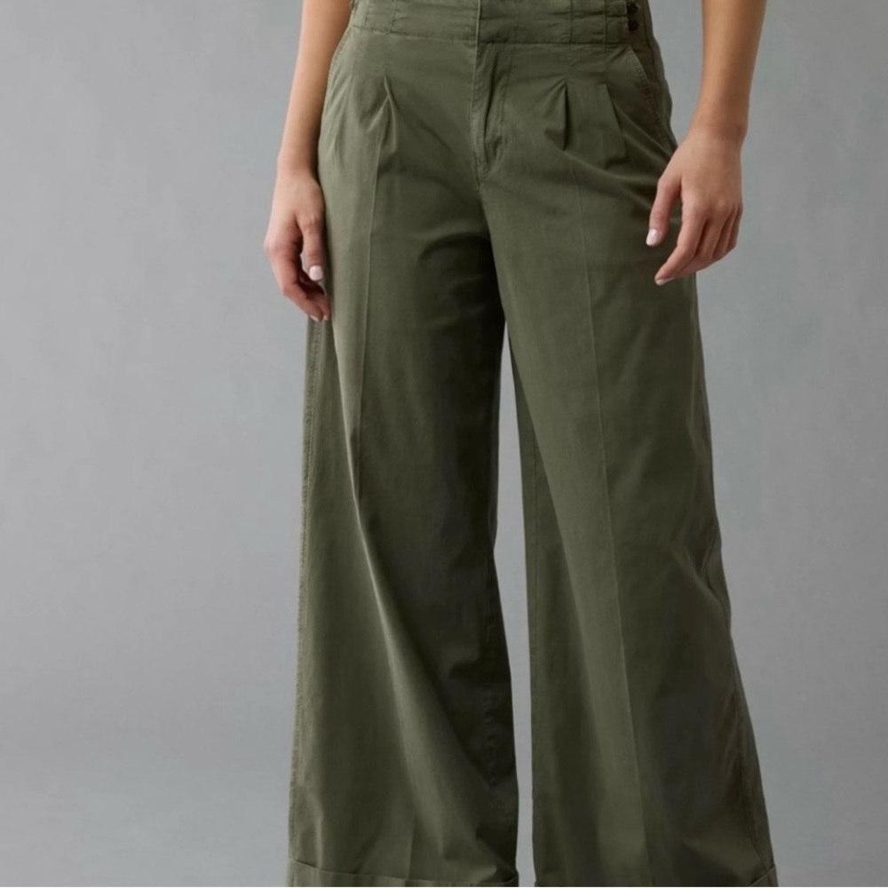 American Eagle White Wide Leg Trousers - Picture 11 of 13